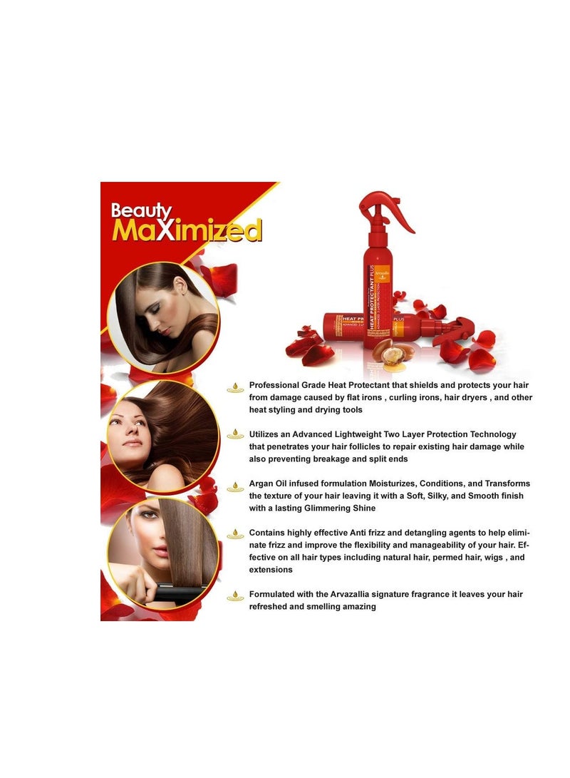 Arvazallia Heat Protectant Plus with Argan Oil - Professional Grade Thermal Protector, Leave-in Conditioner - Image 2