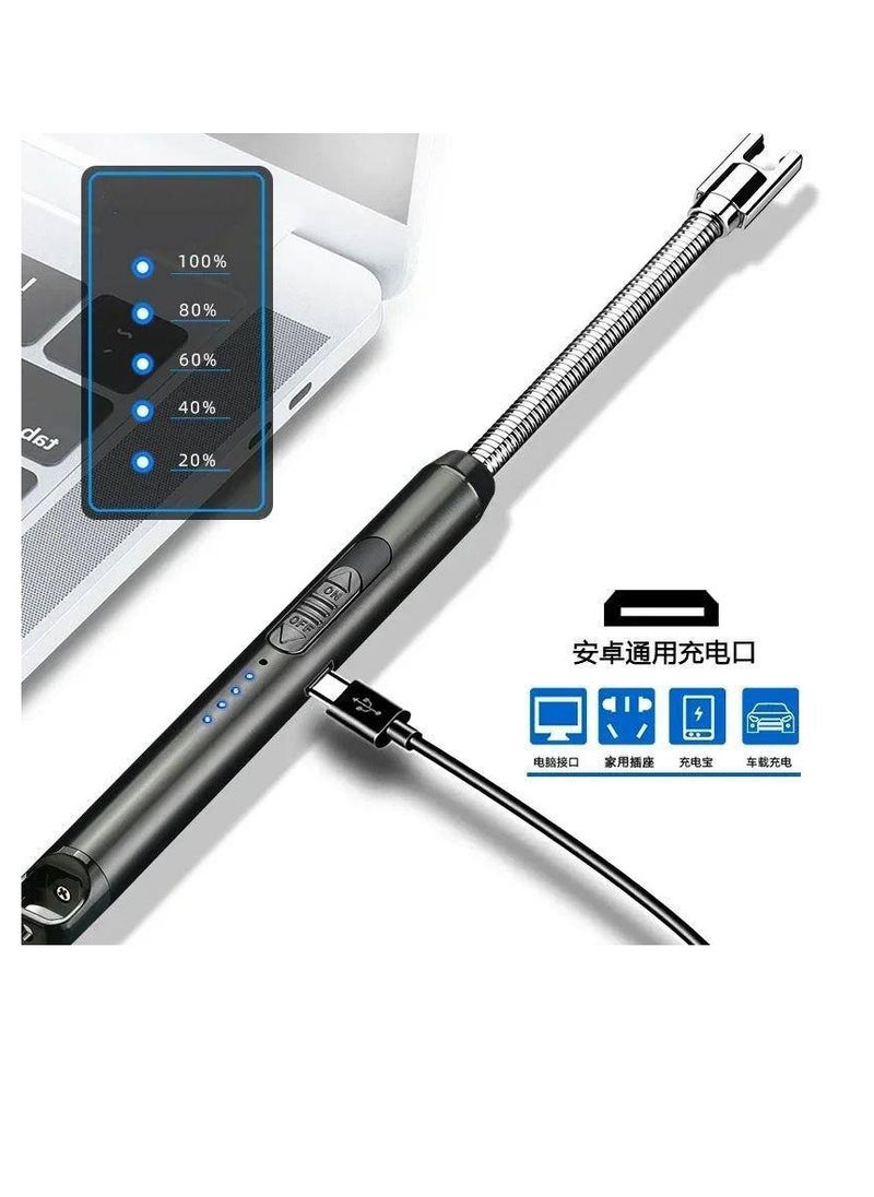 Generic - The electronic lighter is a lighter that works without fire, without gas. It can be lit in a stove, wax, or oven. It has a long and flexible zipper. It is lightweight and has a safety lock that does not go out in the air. With a USB charger. - Image 1
