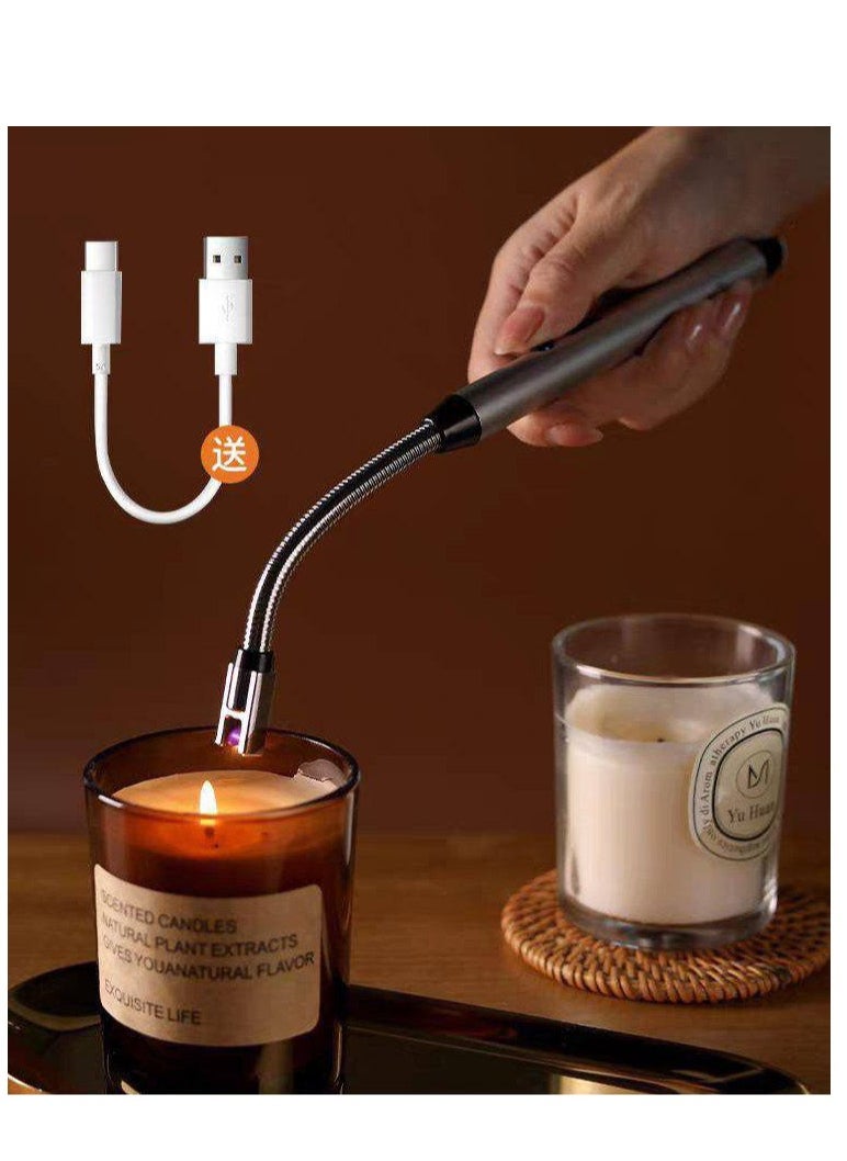 Generic - The electronic lighter is a lighter that works without fire, without gas. It can be lit in a stove, wax, or oven. It has a long and flexible zipper. It is lightweight and has a safety lock that does not go out in the air. With a USB charger. - Image 1