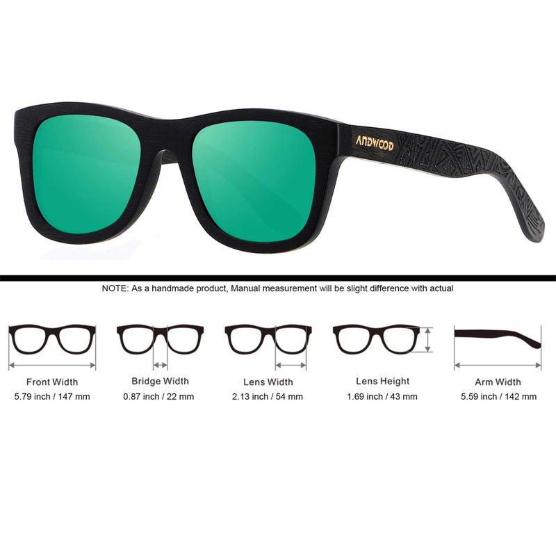 ANDWOOD Bamboo Sunglasses Floating for Men Women Wood Sunglass Wooden Frame Polarized Vintage Handmade Mirrored - Image 5