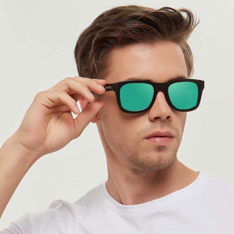 ANDWOOD Bamboo Sunglasses Floating for Men Women Wood Sunglass Wooden Frame Polarized Vintage Handmade Mirrored - Image 3