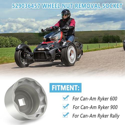 Sporthfish 529036457 Wheel Nut Removal Socket Tool Fits for Can-Am Ryker 900 600 Rally, Heavy-Duty Accessories for Can Am Ryker, Silver - Image 3
