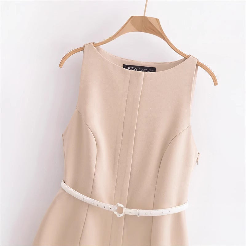 2025 Spring New Dress Women'S Style Fashion Casual Slim With Belt - Image 3