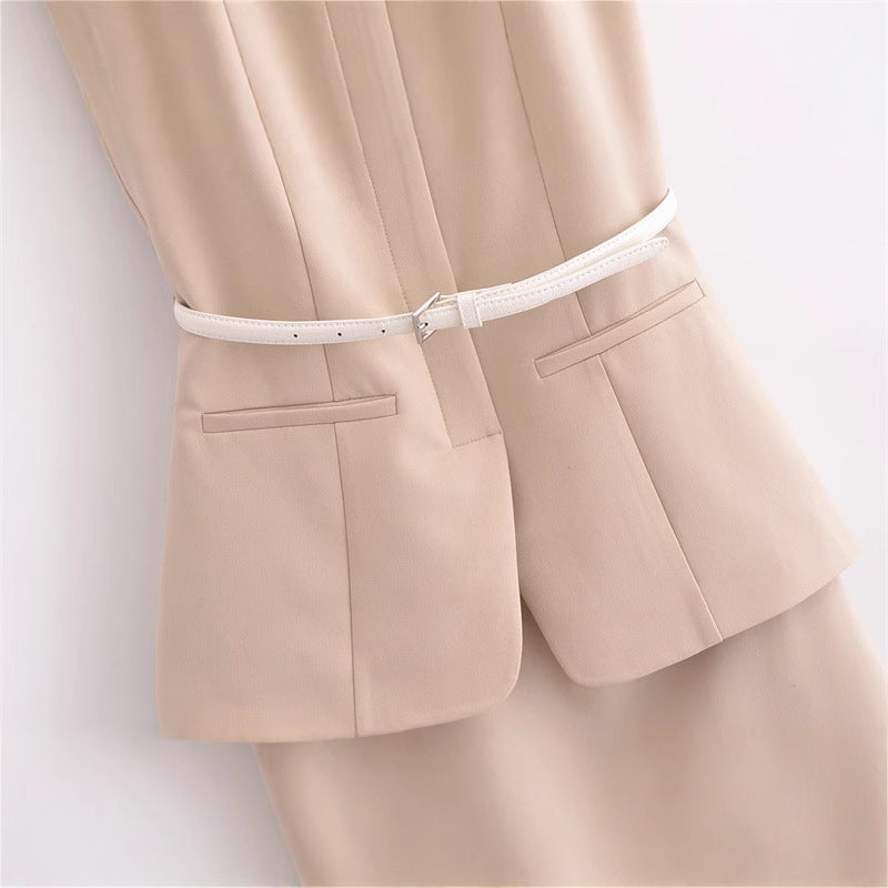 2025 Spring New Dress Women'S Style Fashion Casual Slim With Belt - Image 4