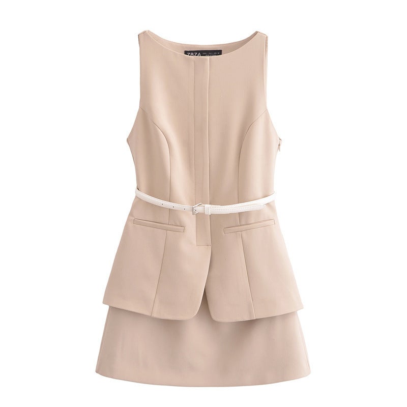 2025 Spring New Dress Women'S Style Fashion Casual Slim With Belt - Image 2