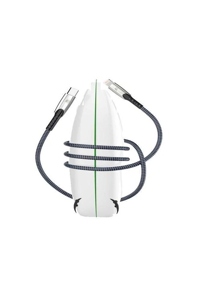Spark Berry Fabric PD iPhone Cable 1.20cm 3A Navy - Image 2