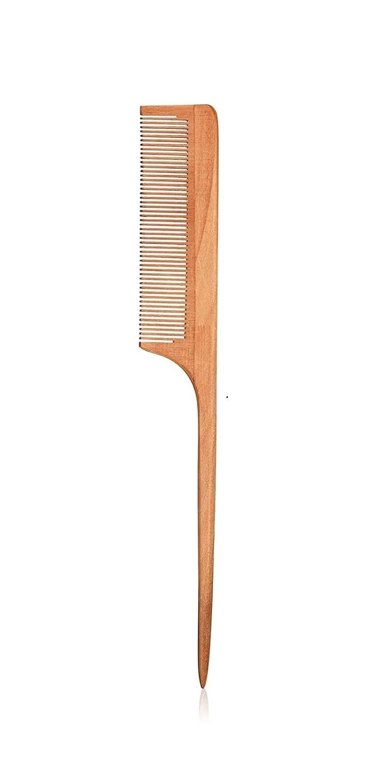 INSIME Wooden Tail hair comb for women hair styling | Rat tail hair styling professional comb for Women & Men - Image 1