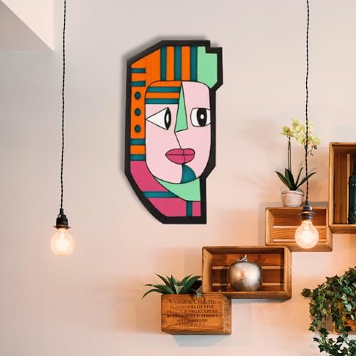 APS ART PLUS STORE Wooden 3D Wall Mask Sculpture For Wall Decor, Designer Unique Wall Mask Sculpture For Wall Decor - Image 1