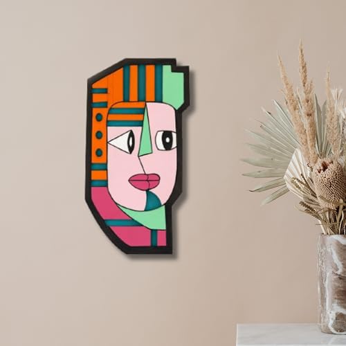 APS ART PLUS STORE Wooden 3D Wall Mask Sculpture For Wall Decor, Designer Unique Wall Mask Sculpture For Wall Decor - Image 2