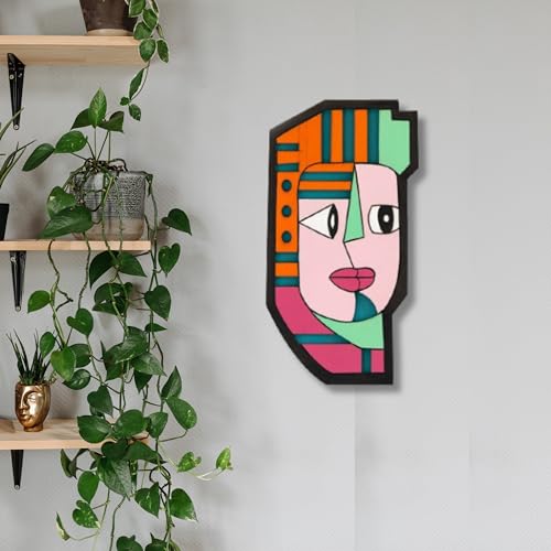 APS ART PLUS STORE Wooden 3D Wall Mask Sculpture For Wall Decor, Designer Unique Wall Mask Sculpture For Wall Decor - Image 3