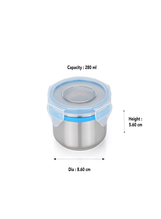 STEELLOCK Lunch Box, Stainless Steel Containers, Leak Proof with BPA Free Air Tight Lids, Fabric Jacket (3 pcs x 280ml, HL - 1231) - Image 5