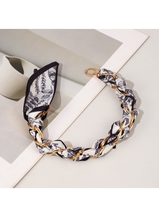 NIBEMINENT Beaded Phone Lanyard, Anti Lost Removable Wrist Strap,Chain Scarf Bracelet Pendant,Phone Keychain Lanyard,6/Black