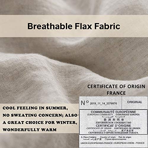 Simple&Opulence 100% French Linen Pillowcase Queen Size-Set of 2- Washed Solid Color Pillow Cases Embroidered -Soft and Durable (Linen, 20''x30'') - Image 3