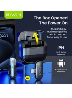 Bavin Dual Wireless Lavalier Microphone for Audio and Video Recording Compatible with Type-C Devices  - Image 3