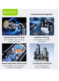 Bavin Dual Wireless Lavalier Microphone for Audio and Video Recording Compatible with Type-C Devices  - Image 4