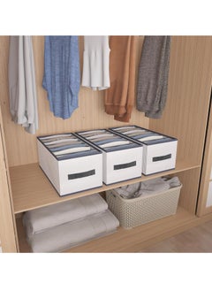 Arabest 3 Pack Wardrobe Clothes Organizer, 8 Grids Waterproof Mesh Closet Organizer for Jeans, Foldable Washable Closet Storage Box for Clothes Wardrobe Home Bedroom Office  - Image 4