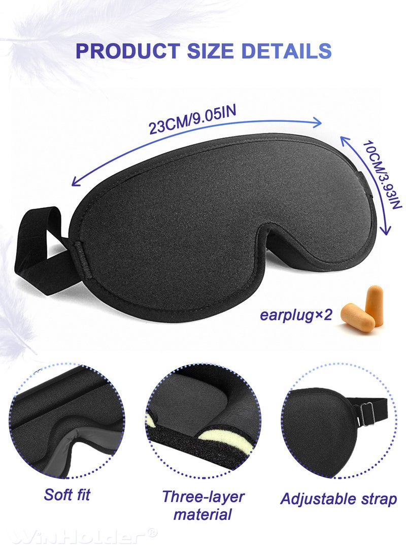 WinHolder WinHolder 3D Sleep Eye Mask,  Adjustable Strap Sleep Cover for Soft and Darkening, The Perfect Sleep Anytime, Anywhere  - Image 3