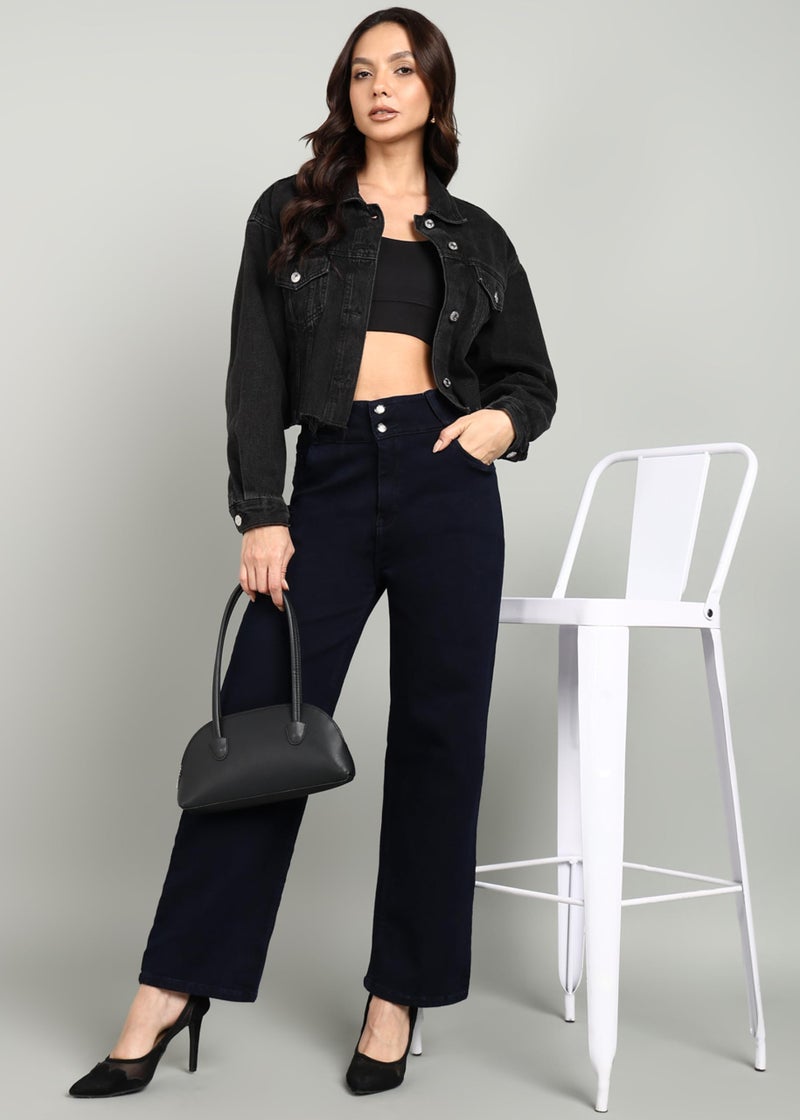 Nifty Women's Denim Stretchable 2-Button Straight Fit Jeans (1472_BLU_28_Blue_28) - Image 3