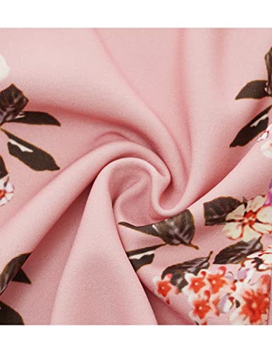 DRESSTELLS Women's Cocktail Dresses for Wedding Guest, Floral Tea Party Prom Dress 3/4 Long Sleeve Mother of Bride 1950s Fit Flare Swing Aline Evening Gala, 2026 Spring, Blush Flower XL - Image 5