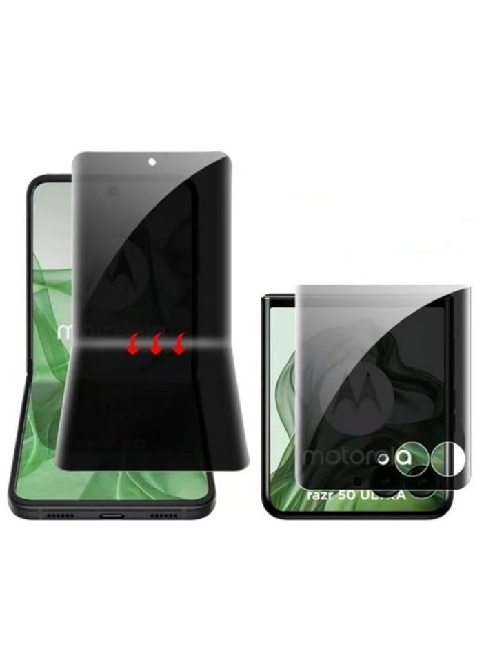 For Motorola Razr 50 5G Privacy Full Coverage Hydrogel Soft Film Anti-Spy Screen Protector Privacy Protector - Image 1