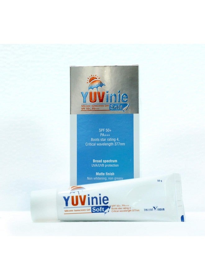 فورتاي جل الحماية من أشعة الشمس من السيليكون من Yuvinie Soft Broad Spectrum Uva/Uvb | عامل حماية من أشعة الشمس 50+ Pa+++ | مقاوم للماء - 50 جم