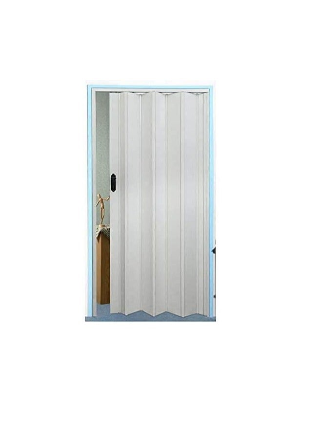 ROBUSTLINE Robustline Folding Sliding Doors 210cm Height x 100cm Width, Made in Taiwan (WHITE)  - Image 1
