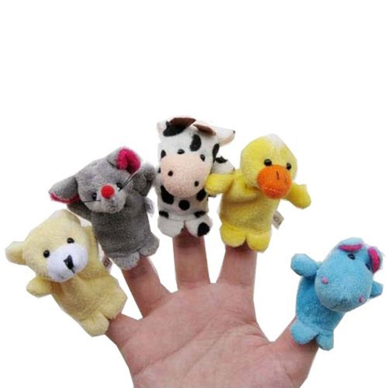 Super Z Outlet Velvet Cute Animal Style Finger Puppets for Children, Shows, Playtime, Schools - 10 Animals Set - Image 2