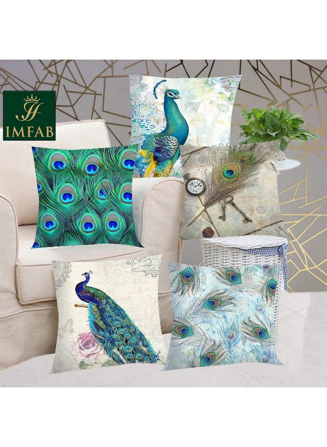 IM FAB Digital Printed Canvas Cotton Cushion Covers (16X16 inches, Multicolour) -Set of 5 pcs - Image 1