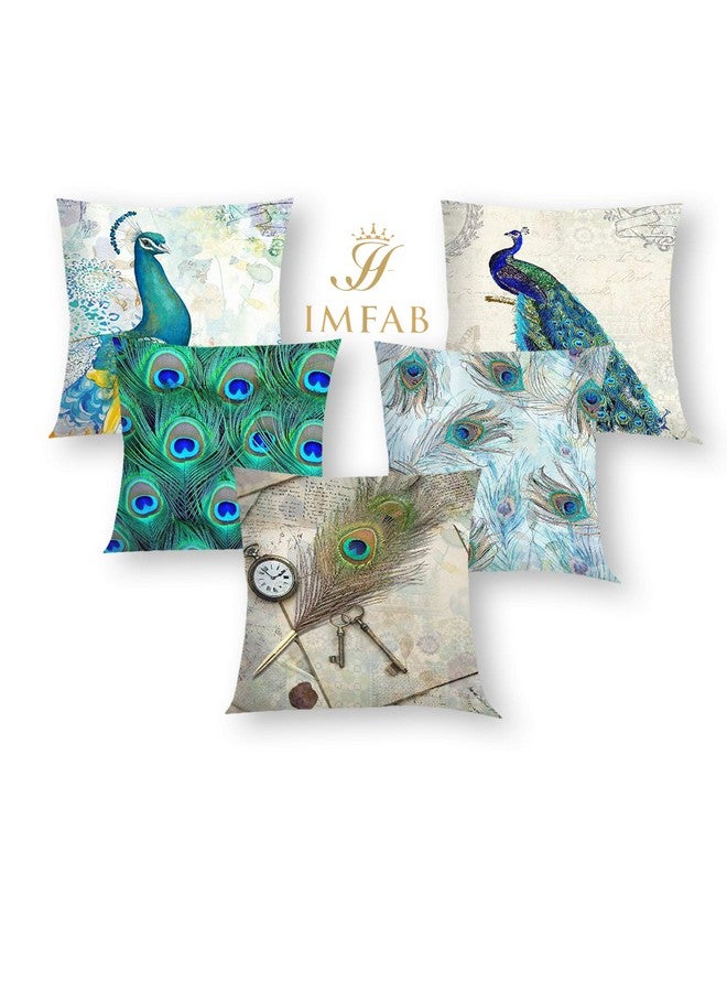 IM FAB Digital Printed Canvas Cotton Cushion Covers (16X16 inches, Multicolour) -Set of 5 pcs - Image 2