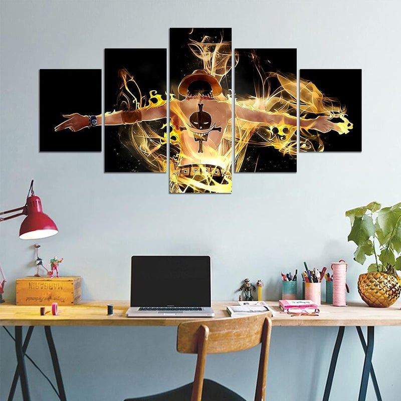 KAIWALK Anime One Piece Poster The Straw Hat Pirates Portgas D. Ace Print on Canvas Painting Wall Art for Living Room Decor Boy Gift (Unframed, Q-One 5) - Image 3