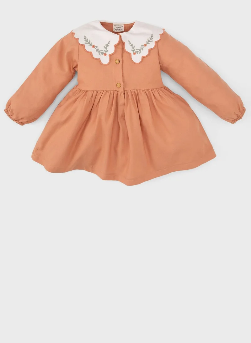 DeFacto Baby Girl Floral Long Sleeve Twill Dress