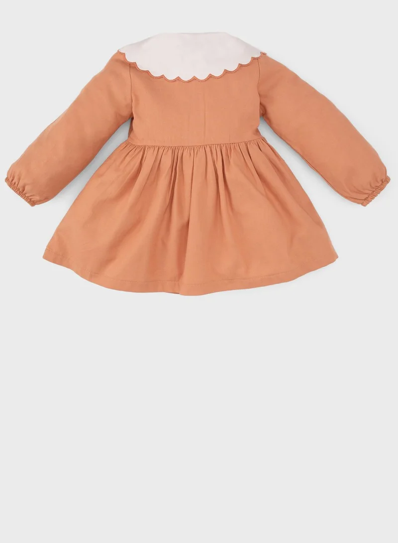 DeFacto Baby Girl Floral Long Sleeve Twill Dress