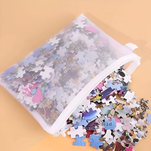 Amillee Mesh Zipper Pouch, White Waterproof Mesh Bags for Organizing Storage, Puzzle Bag, Zipper File Bags for Board Games and School Office Supplies (Big 4Pcs) - Image 5