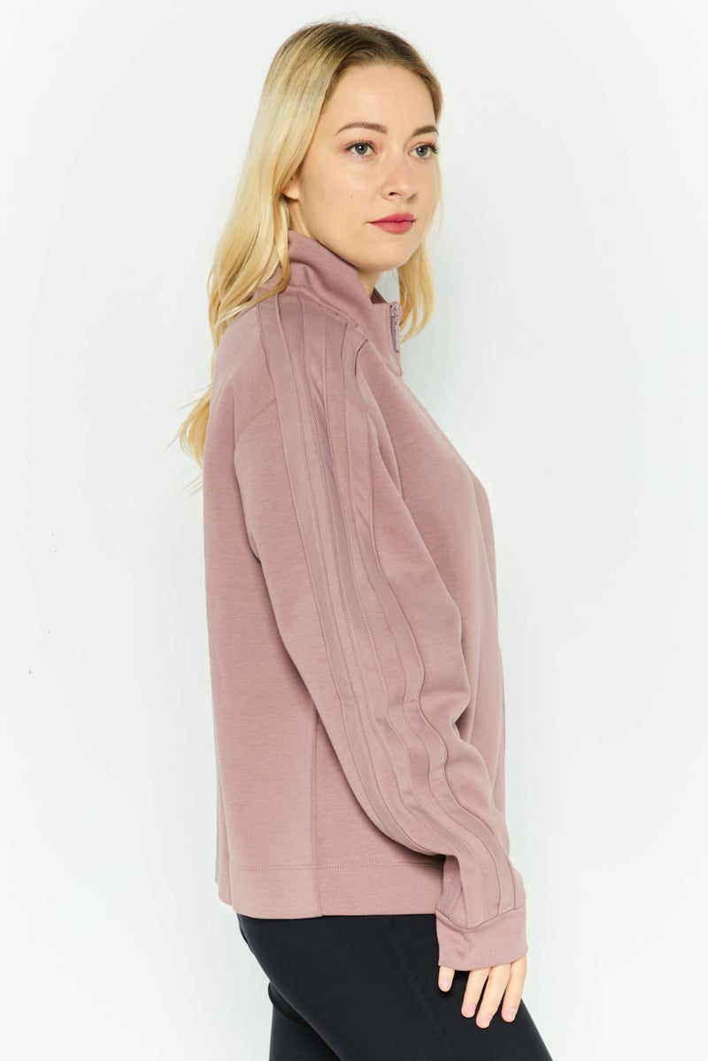 adidas Originals Women Sport Fit Long Sleeve Training Sweatshirt, Mauve  - Image 3