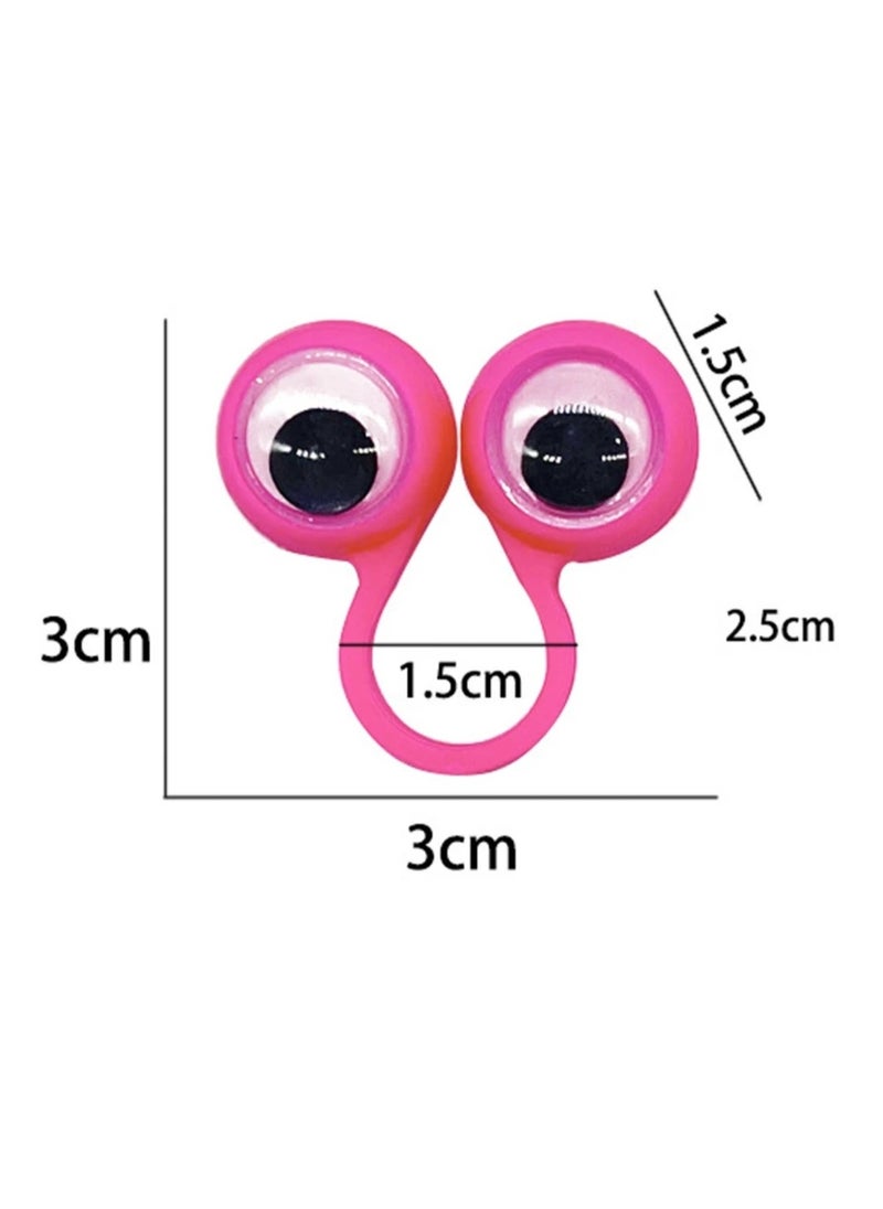 Generic - 6 Pieces of Funny Moving Eyes Finger Puppet Rings Plastic for Kids Useful at School, Home or Funny Video Studio Useful for Telling and Creating Comic Story Characters as a Kind of Fun and Joy for Kindergarten or Nursery Children Useful for Kindergarten and Nursery Teachers or Parents to Add a Time of Funny Fun for Their Children or to Train Children to Move Their Fingers Also Useful for Social Media Filming Clips as a Comedy or Advertising Video Clip The Set in a Bag Contains 6 Pieces in Various Colors Blue Pink Green Red Yellow and Purple - Image 1