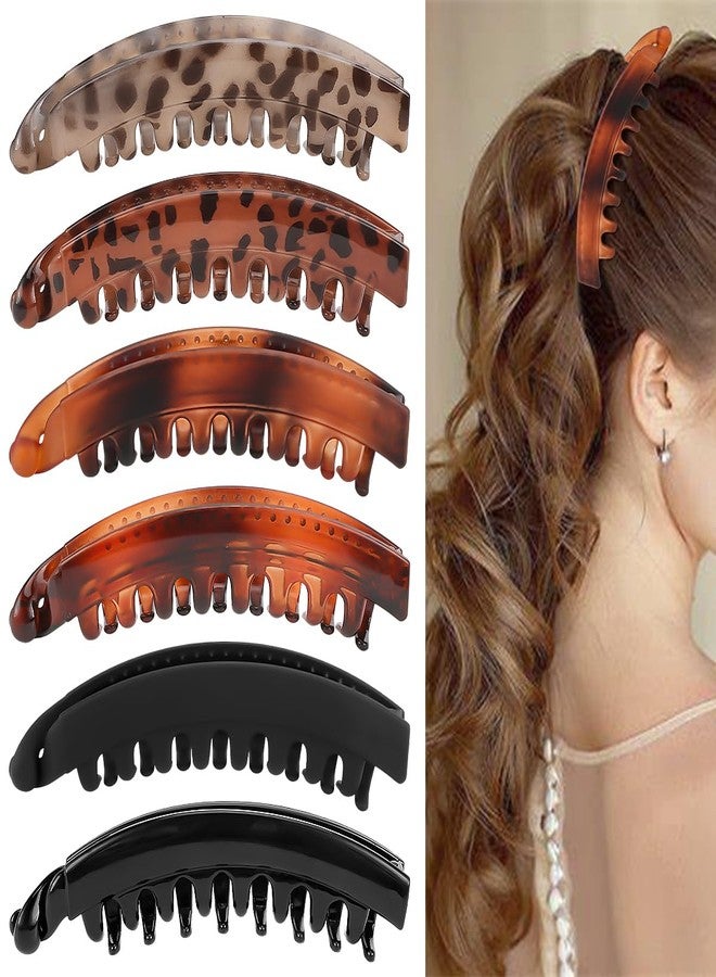Hapdoo 6PCS Banana Clip, Hapdoo Banana Hair Clips for Women Thick Thin hair, Large Strong Hold Ponytail Bun Holder, Hair Jaw Clips Barrettes Styling Accessories - Image 1