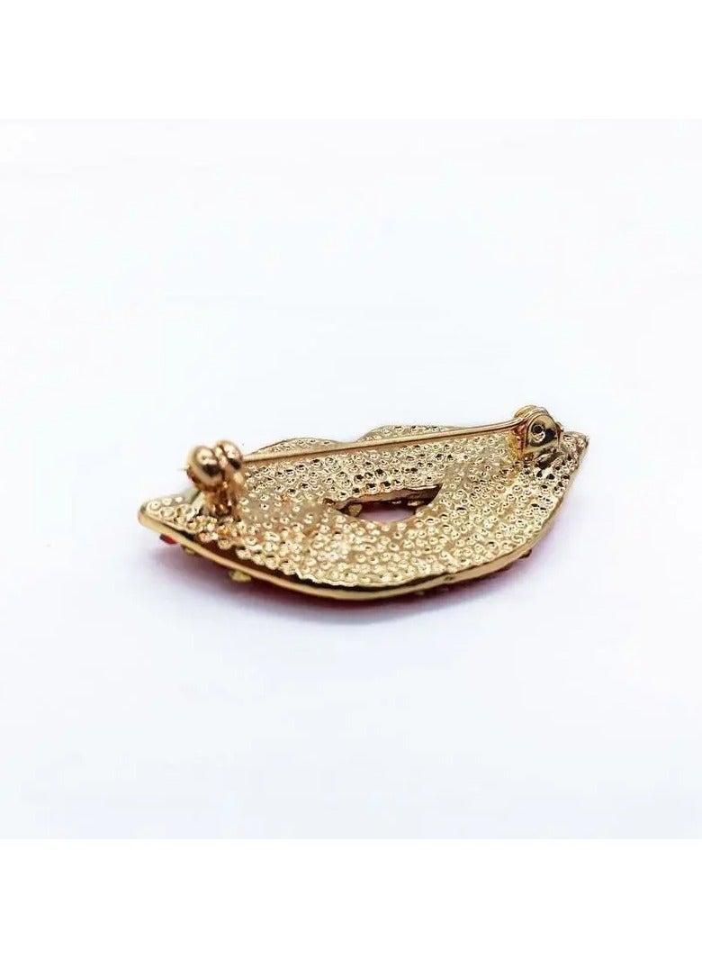 Goolsky Crystal Lips Kiss Costume Brooches Corsage Scarf Clips Brooch Pins Safety Pin Women Clothing Decoration - Image 5