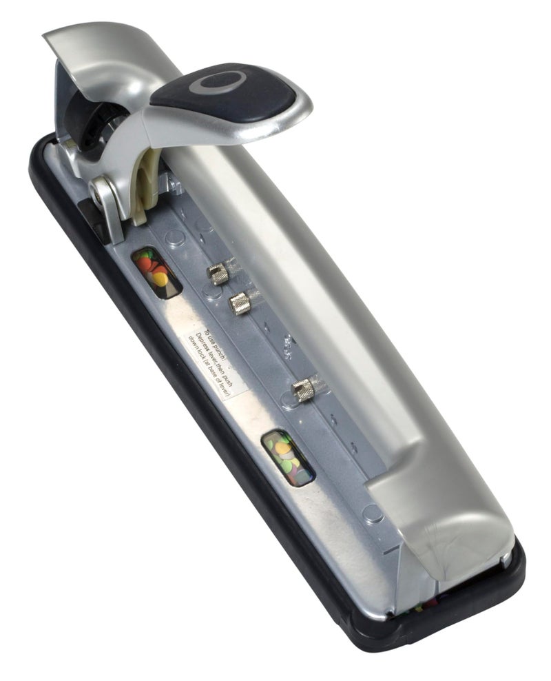 Officemate EZ Lever Adjustable Three Hole Punch, Silver, 25-Sheet Capacity (90052), Model: OIC90052 - Image 3