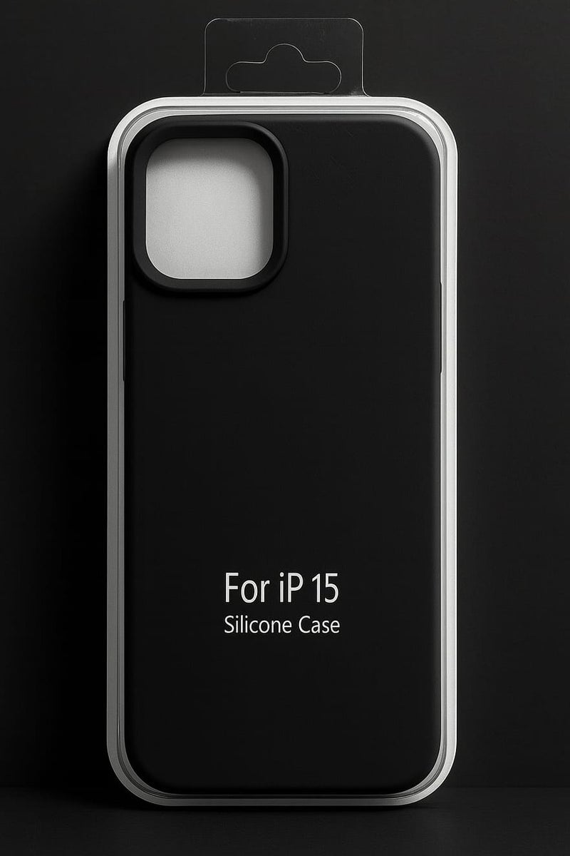 iPhone 15 Silicone Case – Slim Shockproof Protective Back Cover, Soft & Lightweight, Black - Image 2