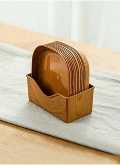 MIXDE Wooden Grain Dinnerware, Reusable and Eco-Friendly Dinnerware for Appetizers, Desserts, and Salads  - Image 1