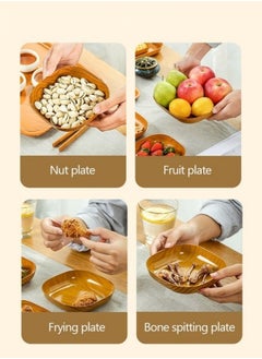 MIXDE Wooden Grain Dinnerware, Reusable and Eco-Friendly Dinnerware for Appetizers, Desserts, and Salads  - Image 4