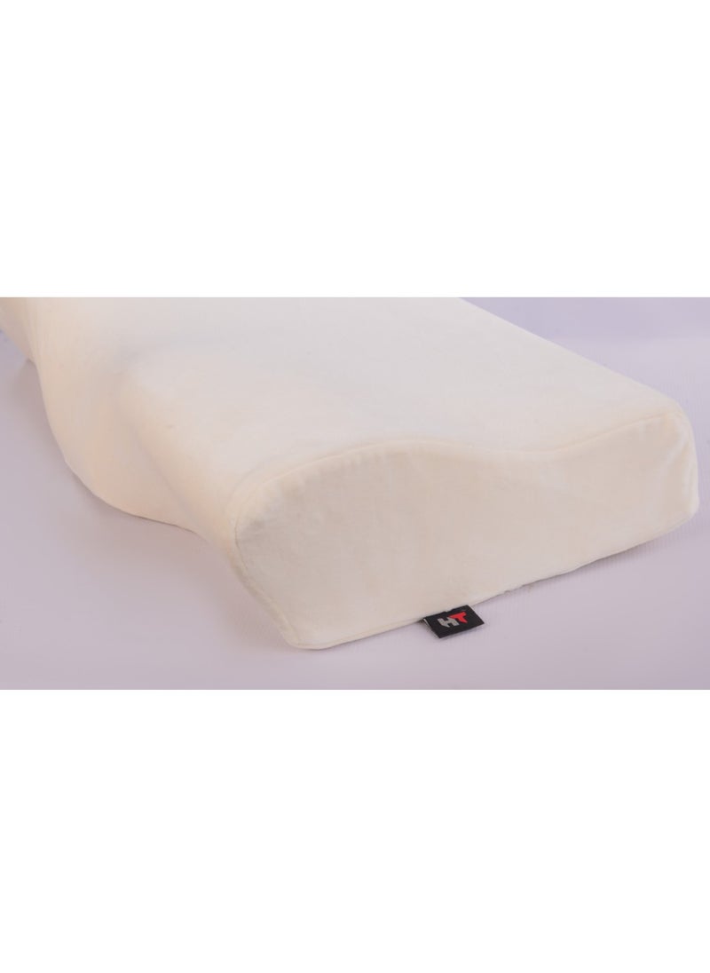 HT - Medical bed pillow from German memory, neck pillow for orthopedic support and better sleep at home and in the bedroom, white - Image 1