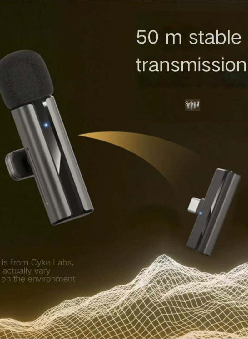 Beauenty Professional Wireless Lavalier Lapel Microphone for iPhone, iPad - Cordless Omnidirectional Condenser Recording Mic for Interview Video Podcast Vlog YouTube, Bluetooth, Black - Image 2