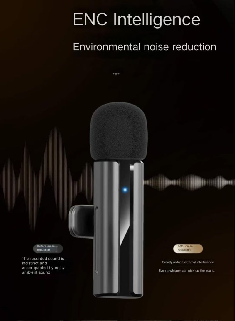 Beauenty Professional Wireless Lavalier Lapel Microphone for iPhone, iPad - Cordless Omnidirectional Condenser Recording Mic for Interview Video Podcast Vlog YouTube, Bluetooth, Black - Image 4