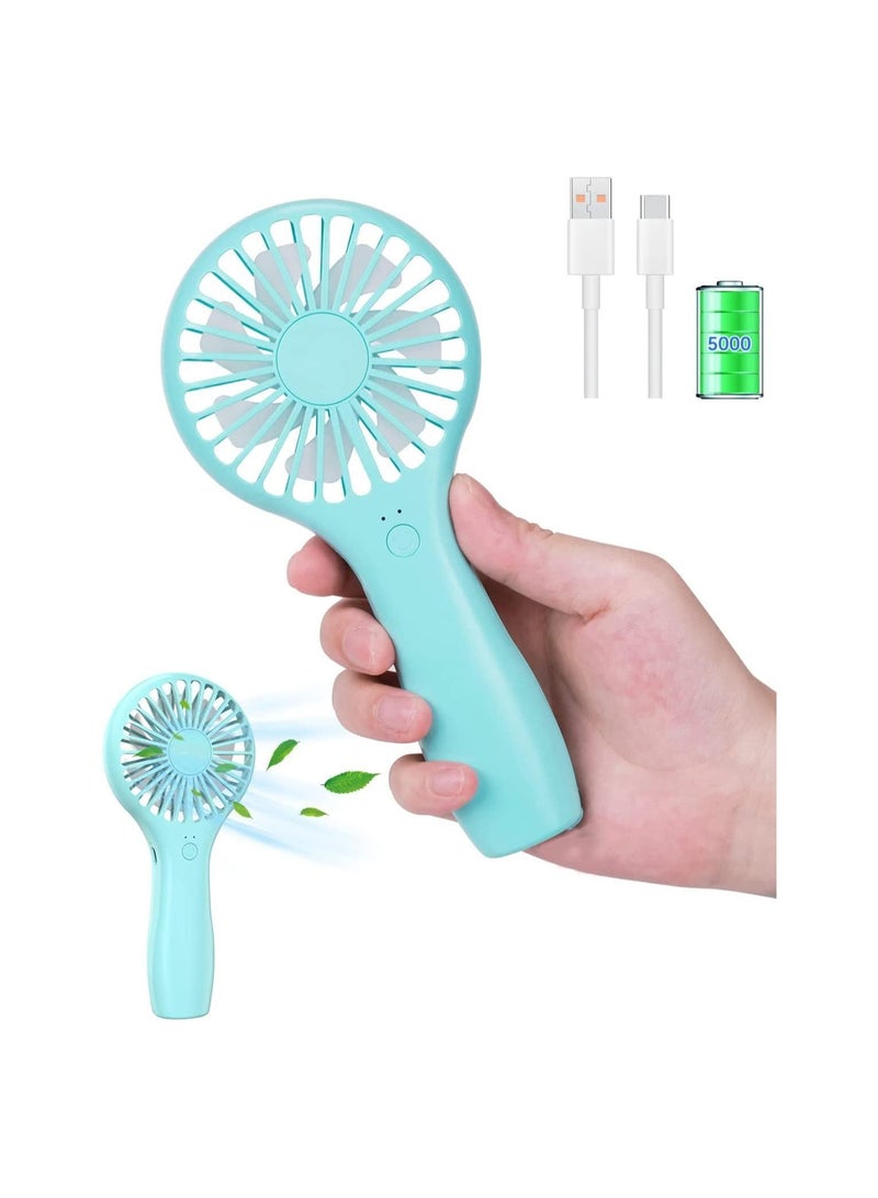 SYOSI Mini Handheld Fan, 5000mAh Rechargeable Battery Portable Fan, 7-15H Personal Pocket Fan, 2 Speed Small USB Electric Fan for Stylish Women Men Indoor Outdoor Travel Camping Shopping Sport - Image 1