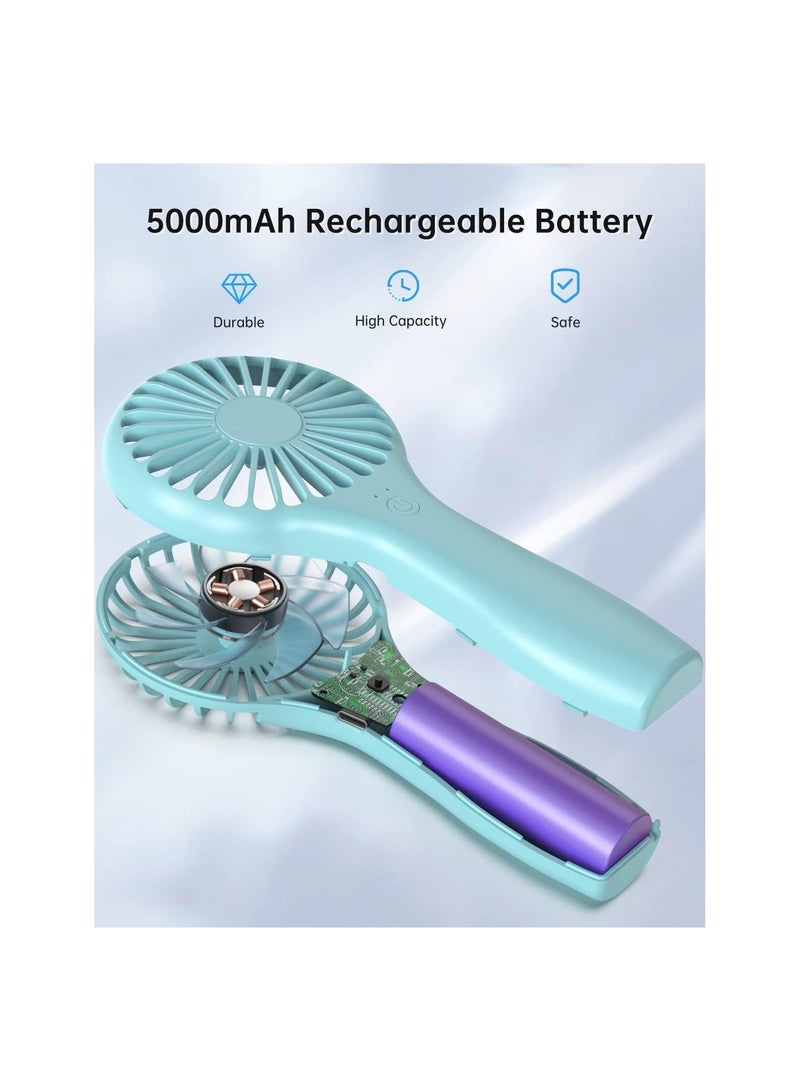 SYOSI Mini Handheld Fan, 5000mAh Rechargeable Battery Portable Fan, 7-15H Personal Pocket Fan, 2 Speed Small USB Electric Fan for Stylish Women Men Indoor Outdoor Travel Camping Shopping Sport - Image 4