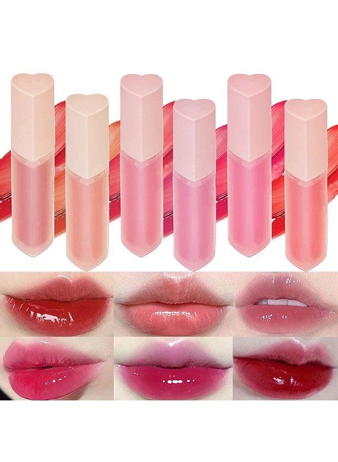 LuckNest 6Pcs Juicy Lasting Tint Lip Gloss Set, Vivid Color, Glossy Finish, Long-lasting Moisturizing Glaze Tint Highly-Pigmented, Clear & Natural Makeup Lip Tint for Daily - Image 2