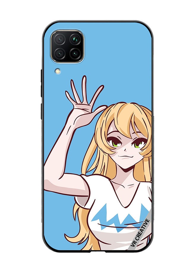 VR CREATIVE Protective Case Cover For Huawei Nova 7i/P40 Lite Anime Girl Waving Hand Design Multicolour - Image 1