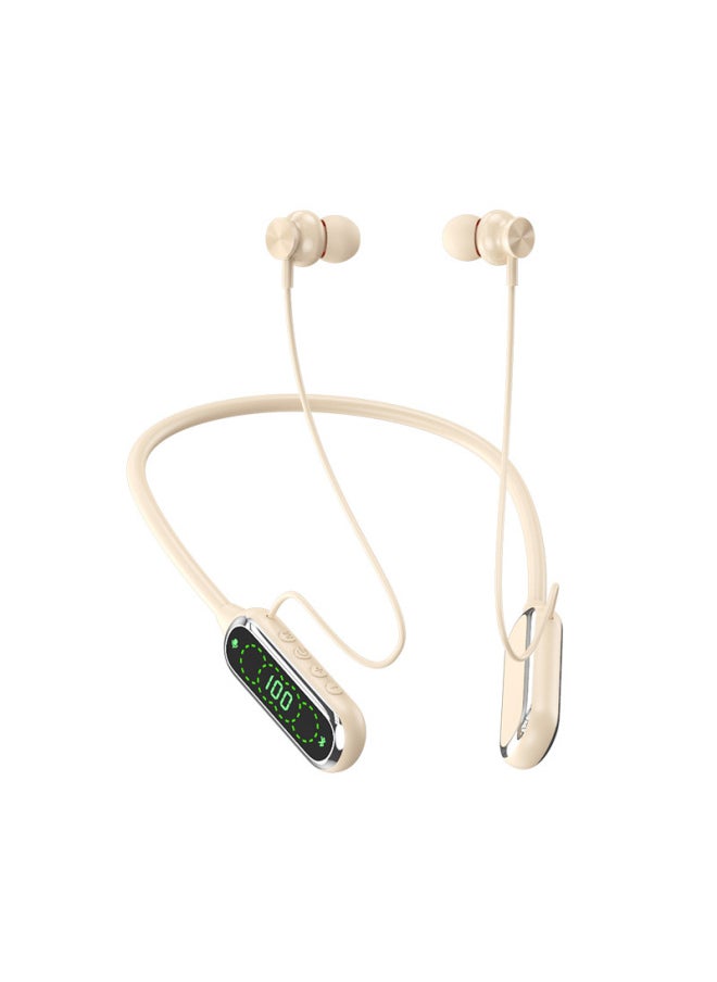 Generic - Bluetooth Headset For Apple Huawei Xiaomi Sports Noise Reduction Private Model Neck Hanging Super Long Standby-Color:088 In-ear Skin Color + Bare Metal - Image 1