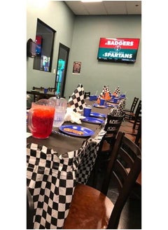 Oojami 4 Pack Black & White Checkered Table Skirt/Checkered Racing Table Skirt  - Image 5